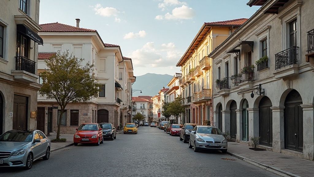 türkiye bayrağı sarkan apartman ve apartmanların bulunduğu site