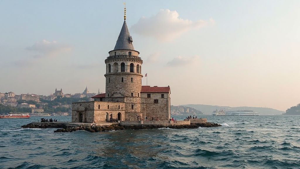 istanbul tarihi yerler, kız kulesi, istanbul boğazı